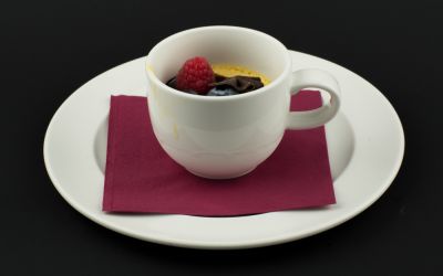 Semifreddo al whisky torbato con aceto balsamico di lampone